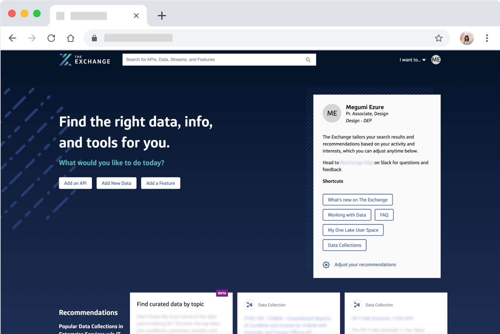 Image 1: Screenshot of existing Exchange homepage